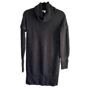 Lacoste Gray Textured Merino Wool Sweater Mini Dress - size 36 (Small)